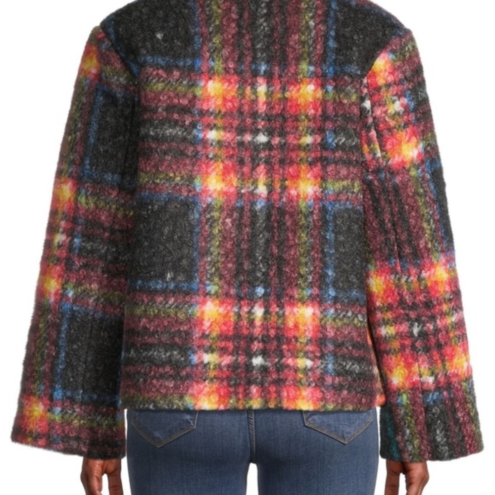APPARIS Plaid Faux Wool Coat Shacket Small - Picture 5 of 8